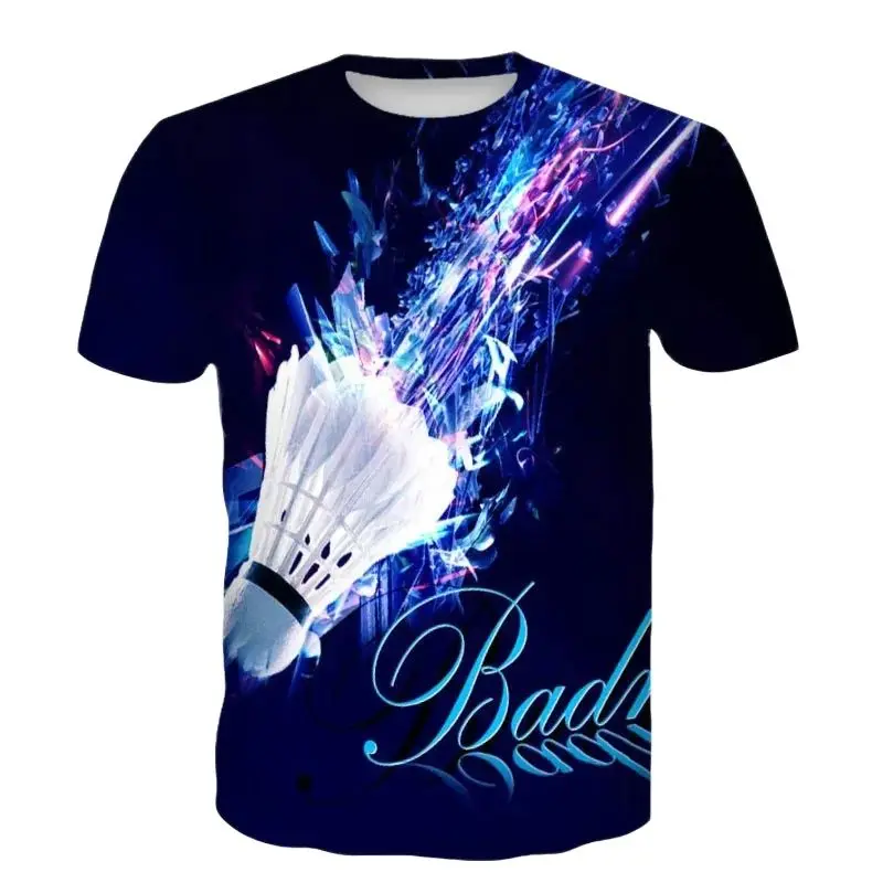 

Summer Tide Fun Badminton Picture Men T-Shirts Casual 3D Print Tees Hip Hop Personality Round Neck Short Sleeve Tops