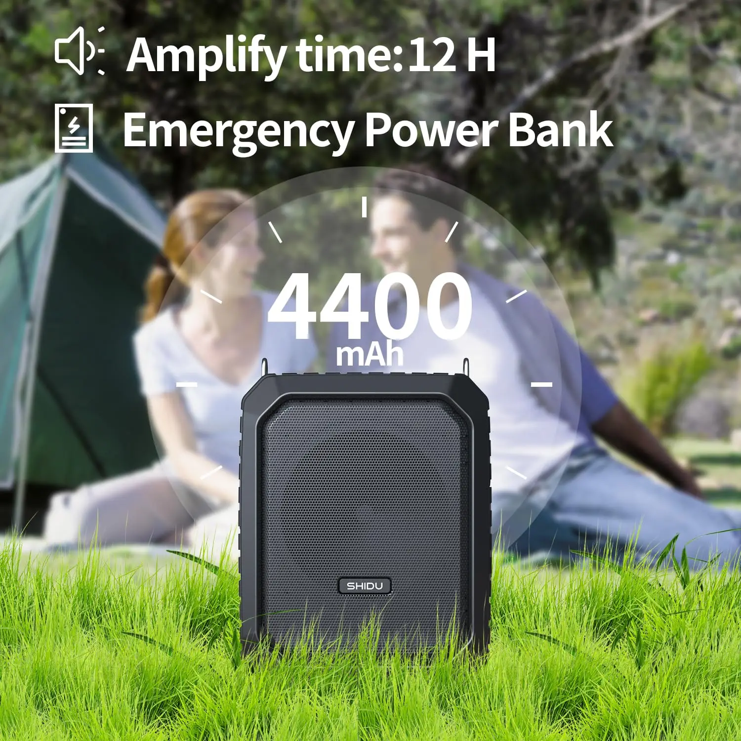 Bluetooth speaker portable speaker mini bluetooth speaker audio speaker SHIDU voice amplifier for teacher with wireless microphone headset IPX5 waterproof 4400mAh power bank M800