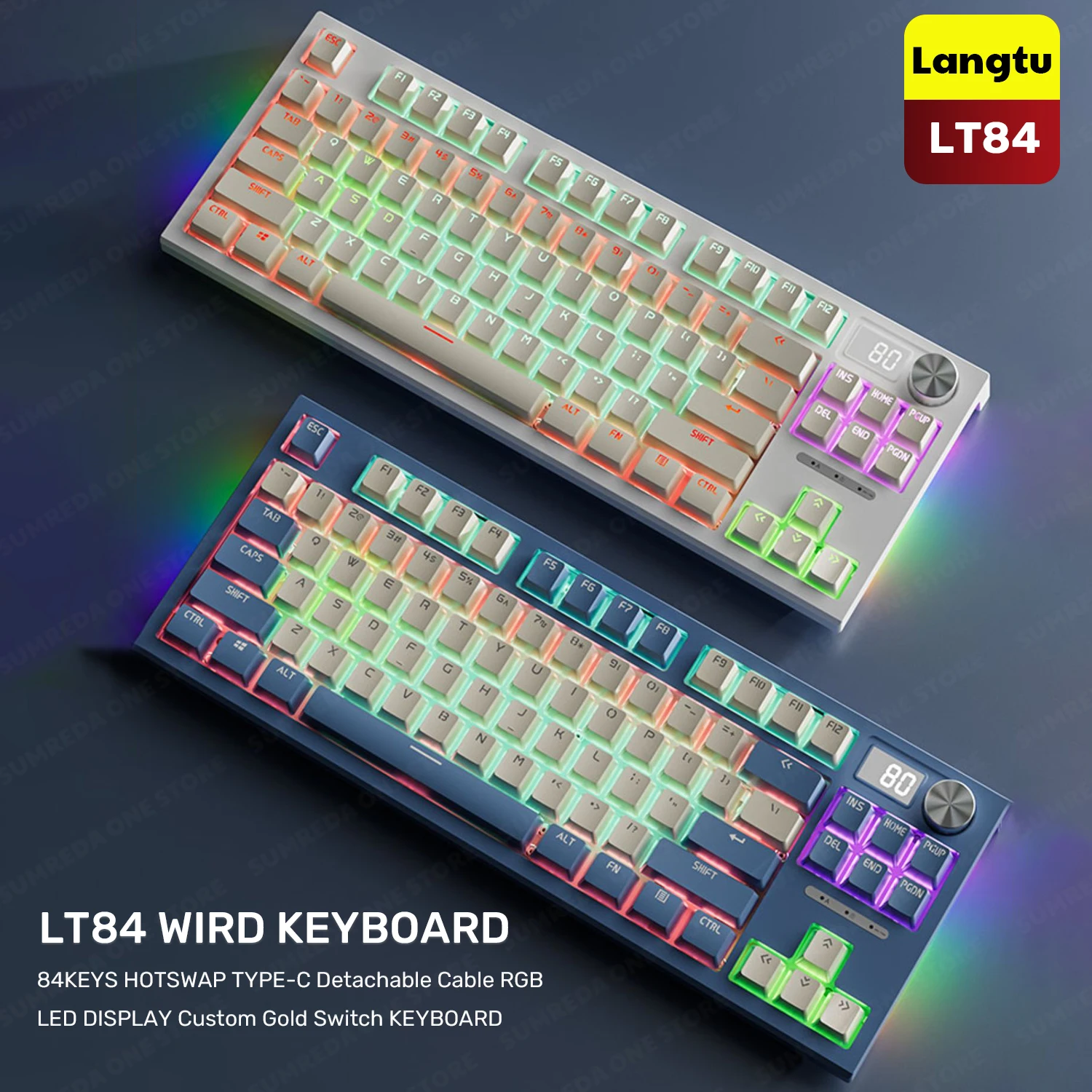 LangtuLT84MechanicalKeyboard84KeysFullNonimpactRGBBacklit