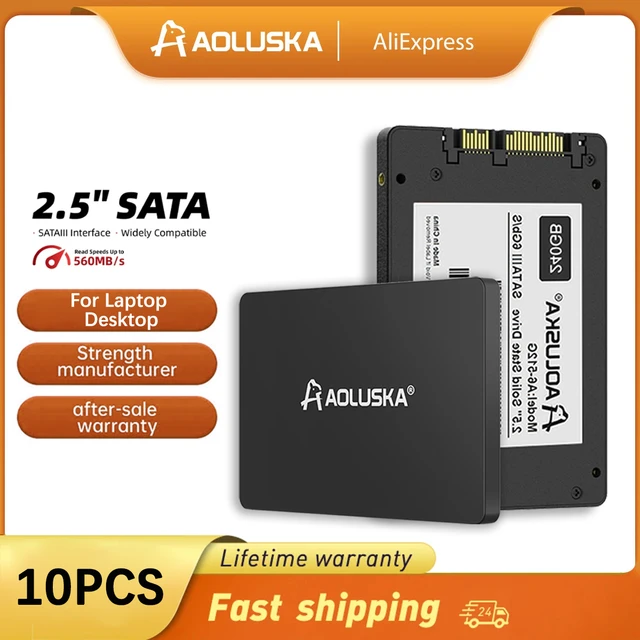 10PCS SSD SATA 3.0 128GB 256GB 512GB 1TB 2TB 2.5 Inch SATA III Desktop  Notebook Internal Solid State Drive SSD 1TB