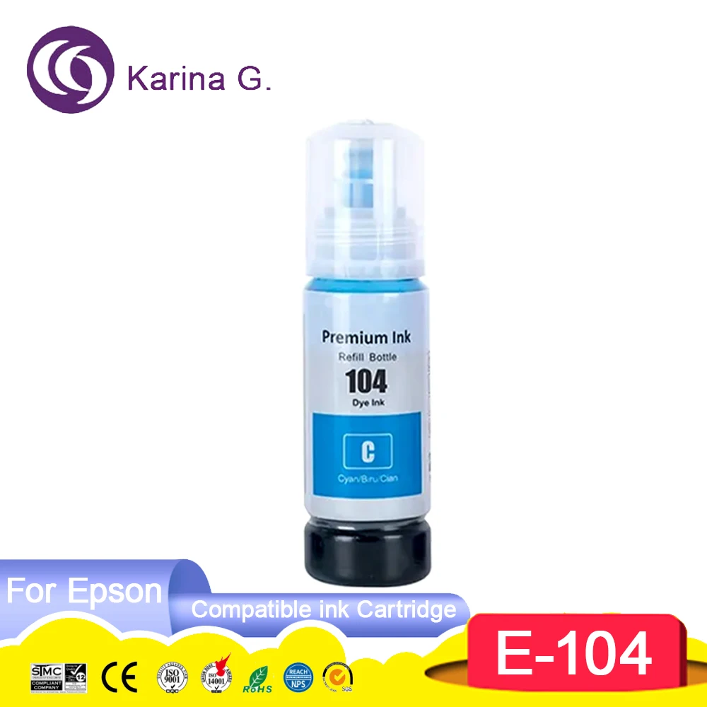 104 Premium Compatible Color Bulk Water Based Bottle Refill DGT Ink for  Epson ET-2710 ET-2720 ET-4700 /ET-2821/ET-2825 Printer