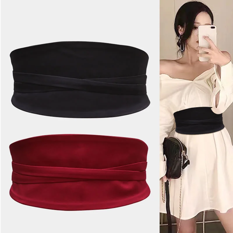  Obi Waist Belt Vintage Leather Wide Elastic Band for