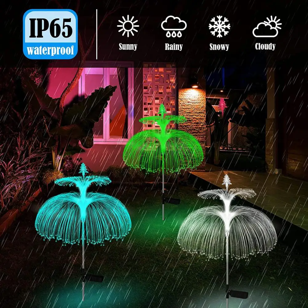 

Solar Pathway Lights Outdoor Garden Jellyfish Decor Lawn Lights Solar Power Waterproof Yard Walkway Patio Decor Flowers Lamp 2pc