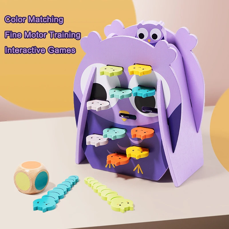 Children Colour Matching Parent-Child Interactive Game Montessori Wooden Party Activity Board Game Kids Strateg Educational Toys 2