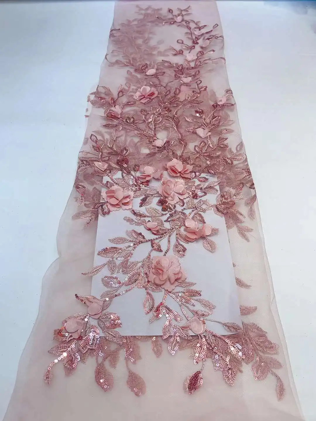 

Elegant 3D Flower Lace Fabric High Quality French Tulle Wedding Lace for Women 2023 Bride Flower Lace Applique Nigerian Fabri HX