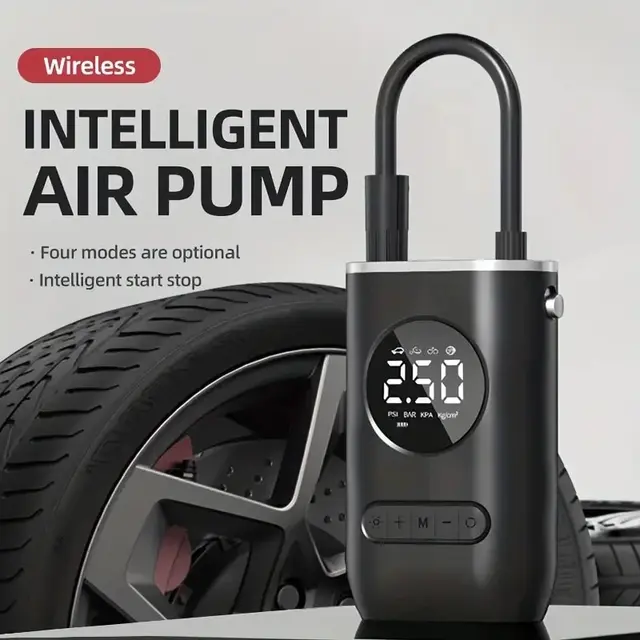 1 ensemble pompe à Air de voiture Portable Mini pompe à pneu électrique automotrice Portable sans fil affichage numérique pompe de charge 1