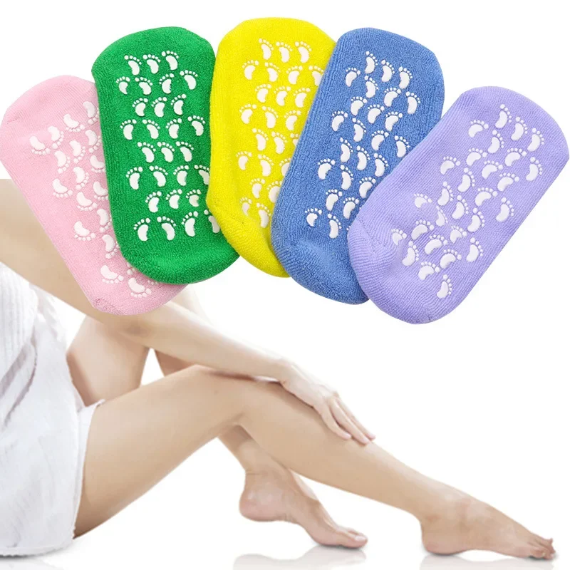 

1pair Foot Care Spa Moisturizing Gel Socks Exfoliating Dry Cracked Soft Skin Sock Pedicure Hard Heel Skin Protector Repairing