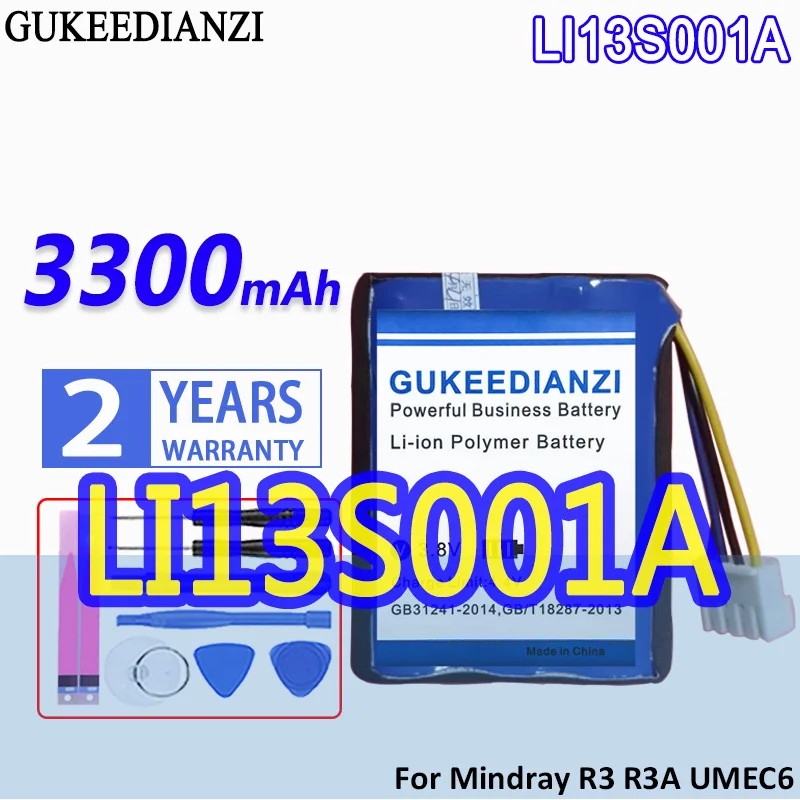

GUKEEDIANZI Battery LI13S001A 3300mAh For Mindray R3 R3A UMEC6 UMEC7 UMEC10 UMEC12 R-3 R-3A UMEC-6 UMEC-7 UMEC-10 ECG Machine