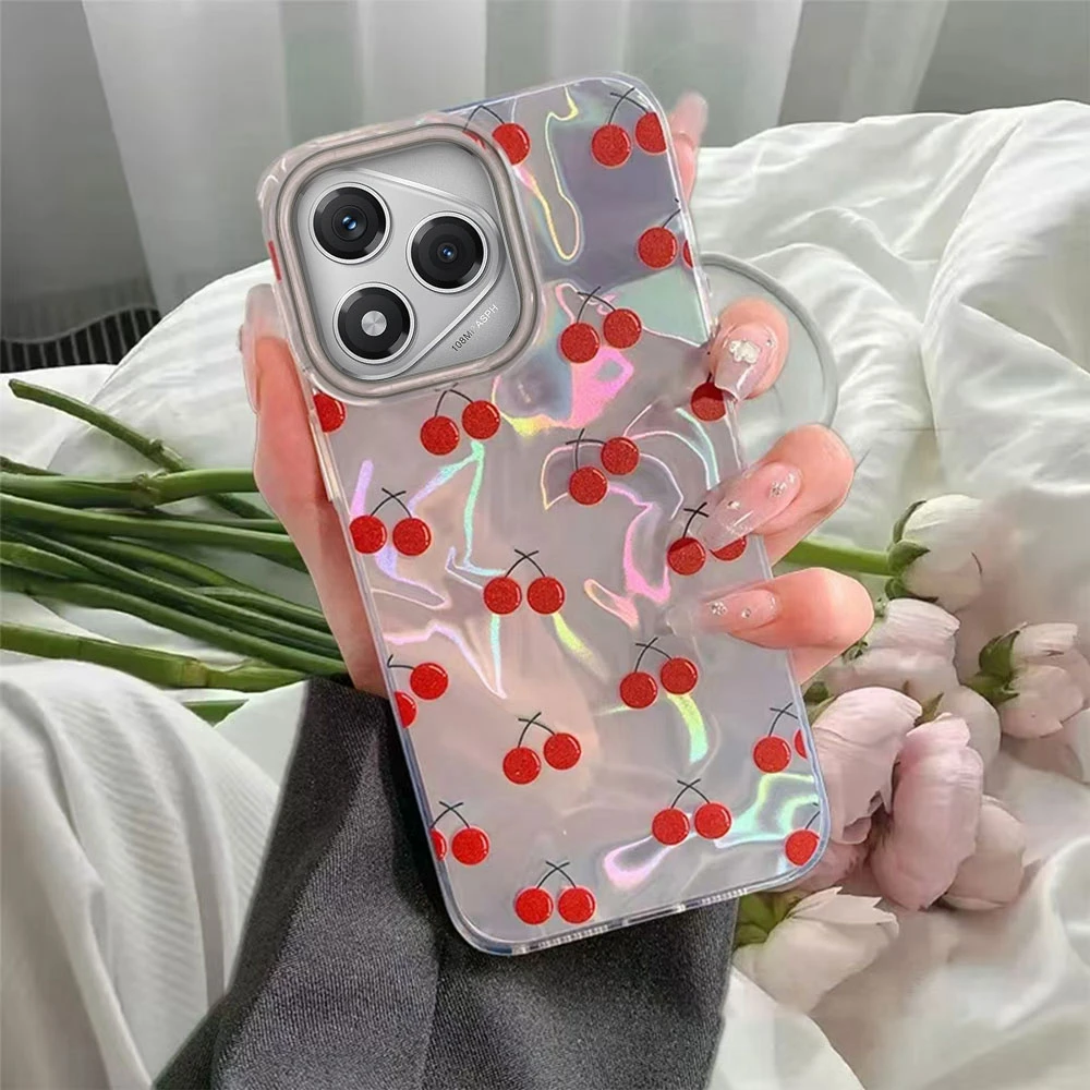 Summer Fruit Red Cherry Silicone Phone Case