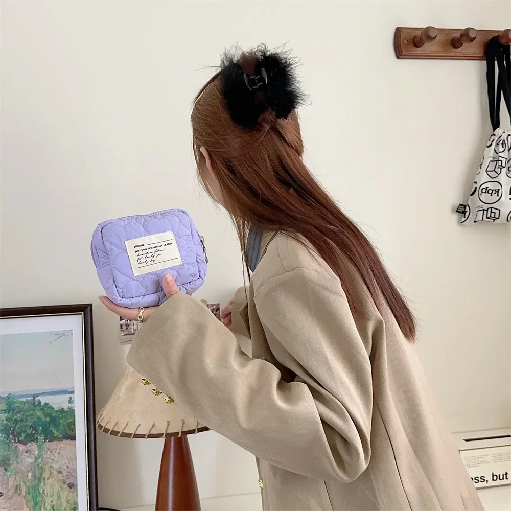 여성용 위생 패드 정리함 미니 지퍼 동전 지갑, 화장품 가방, 동전 주머니, 이어폰 립스틱 보관 가방