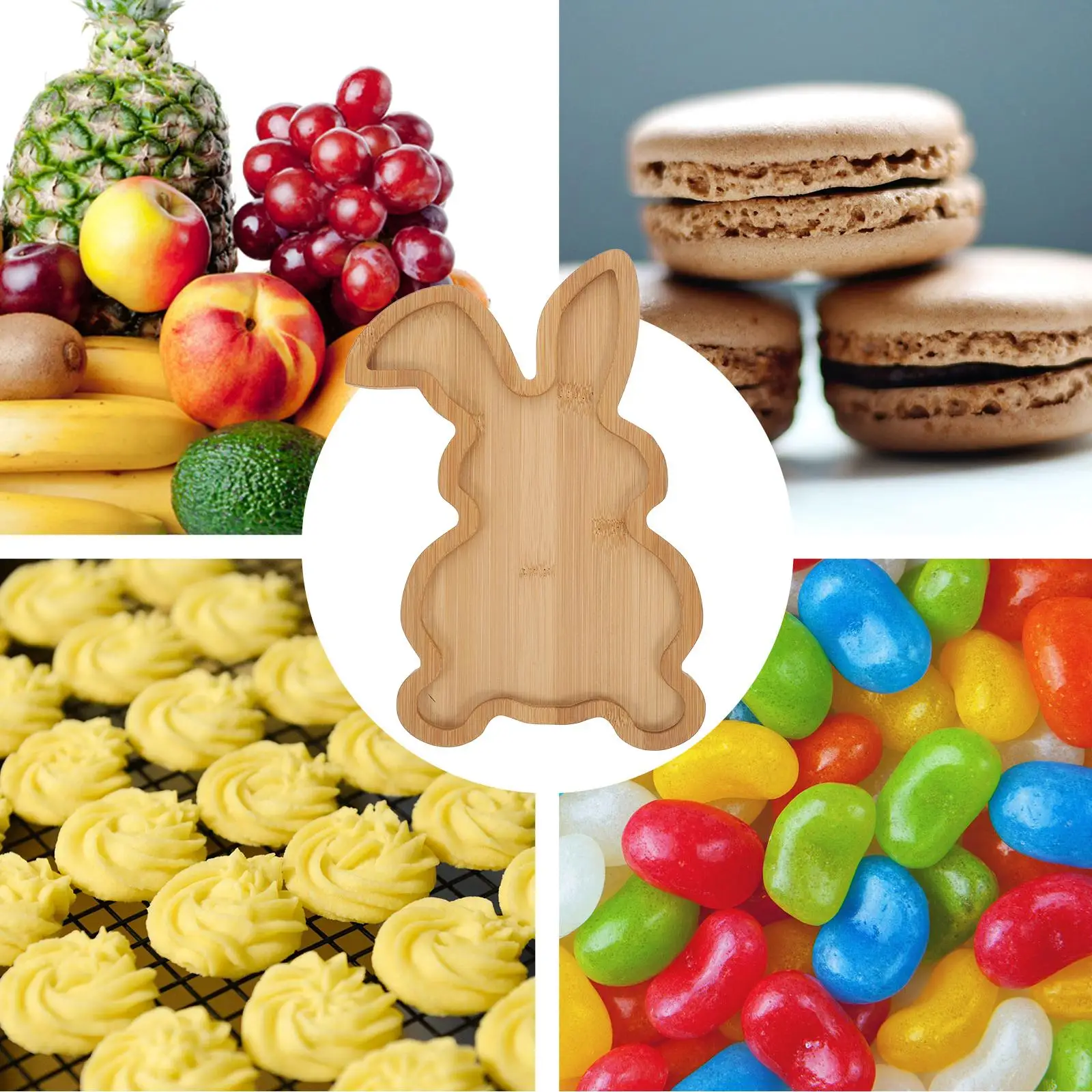 Rabbit Shaped Charcuterie Board Wooden Pallet Easter Platter Tray Brown Bunny Serving Trays 4