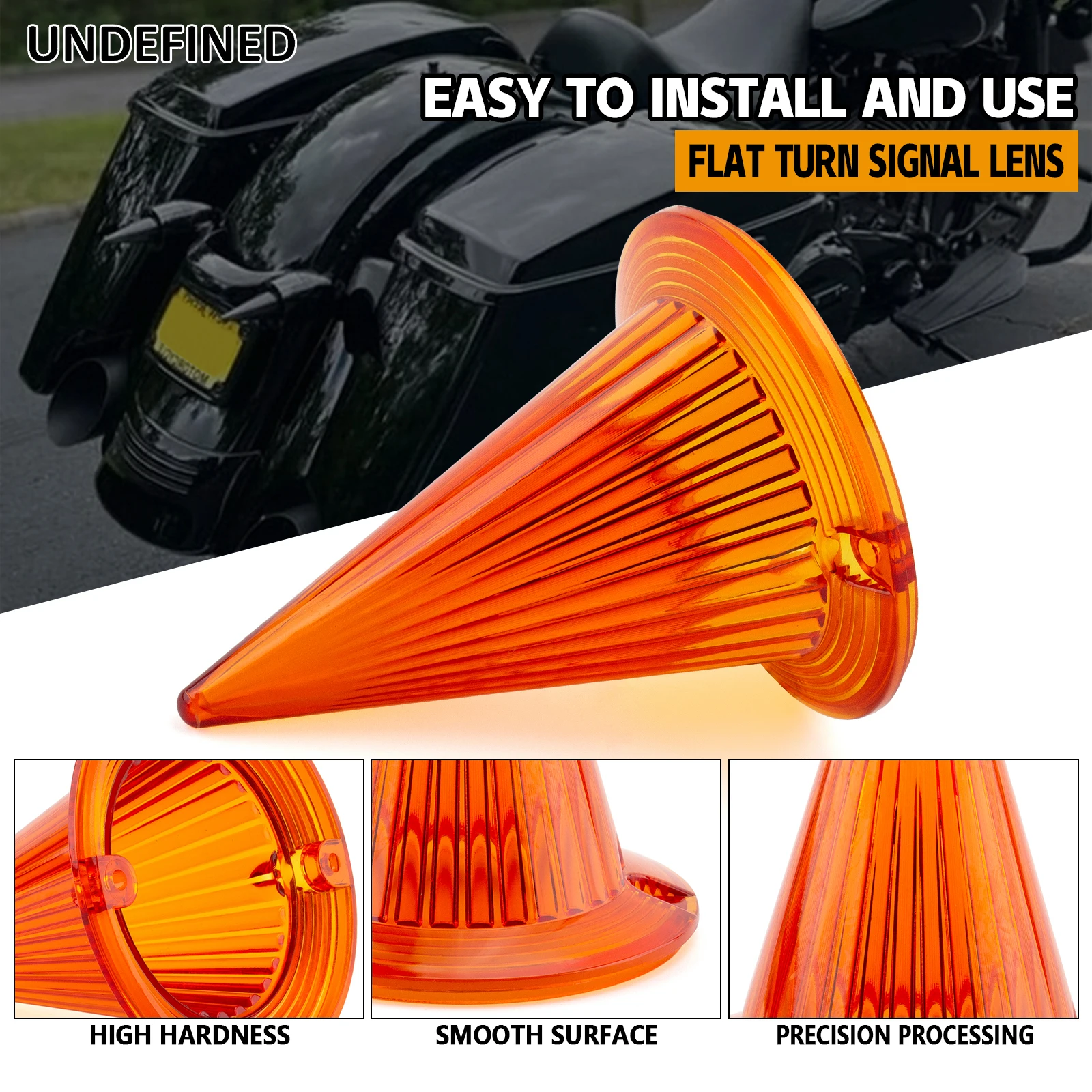 

For Harley Touring Road Glide Electra Glide Road King 1986-21 Heritage with 3-1/4'' Flat Turn Signal Light Indicator Lens Covers