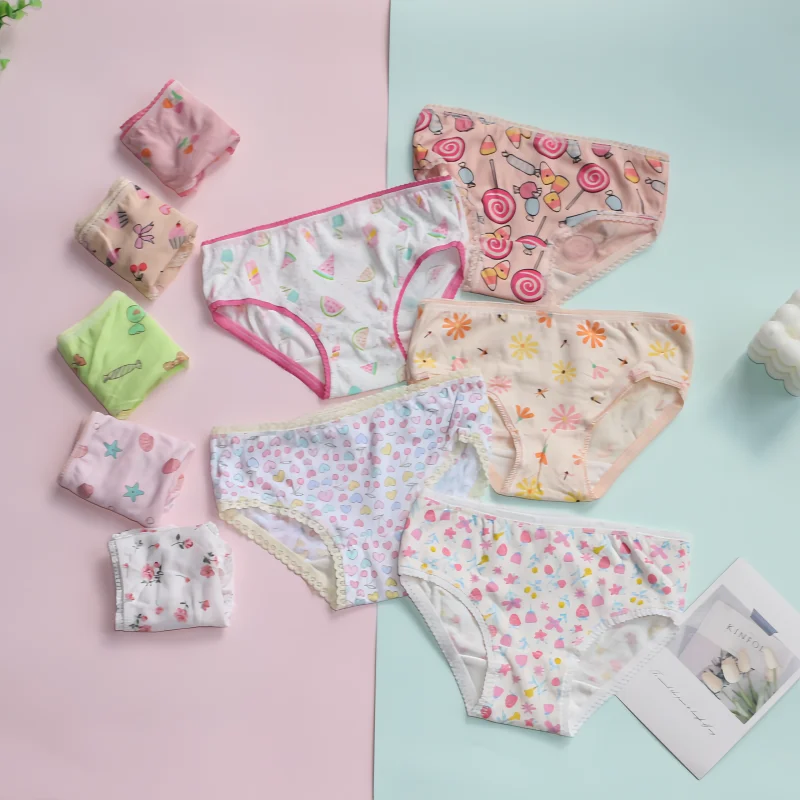 12pc/Lot Baby Girls Underwear Cotton Panties Kids Short Briefs Children Underpants 1-12years 1