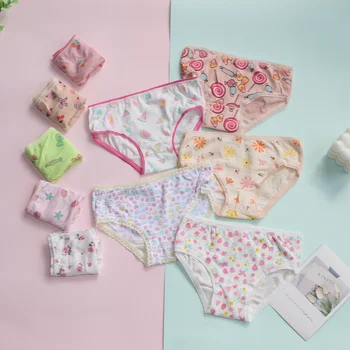 12pc/Lot Baby Girls Underwear Cotton Panties Kids Short Briefs Children Underpants 1-12years 1