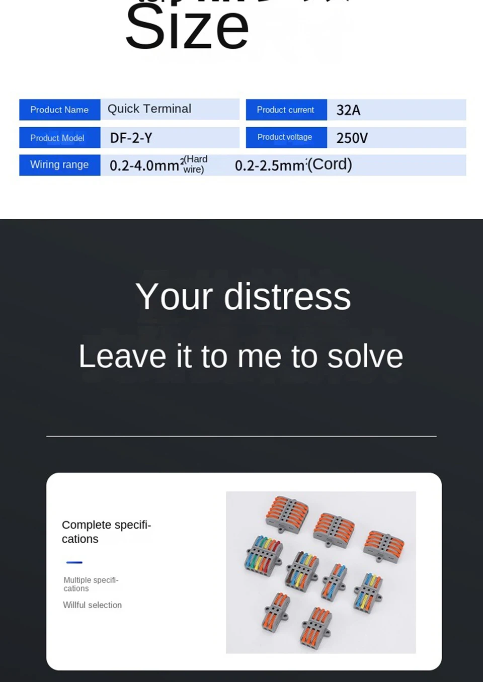 Description Picture 6 of itemQuick wiring terminal block Universal Push-In Wire Connector Compact Splice Insulated Terminal household Fixed terminal post