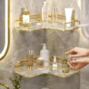 Luxury Acrylic Bathroom Shelf without Drilling Corner Shelf For Shower Kitchen Toilet Skincare Organizer Bathroom Accessories 1