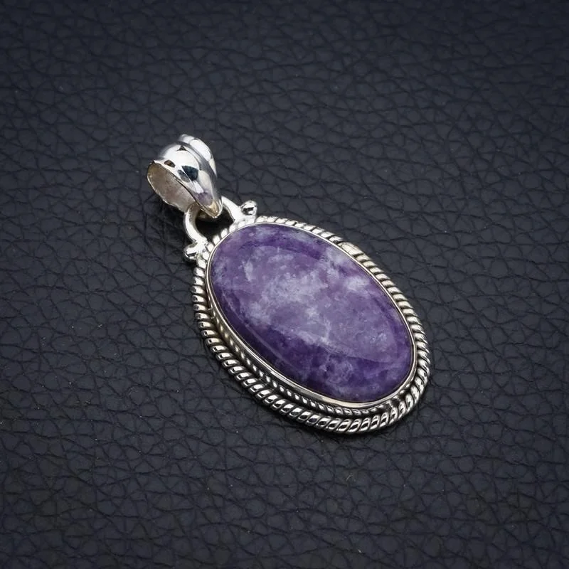 

StarGems Purple Lepidolite Handmade 925 Sterling Silver Pendant 1.5" F4032