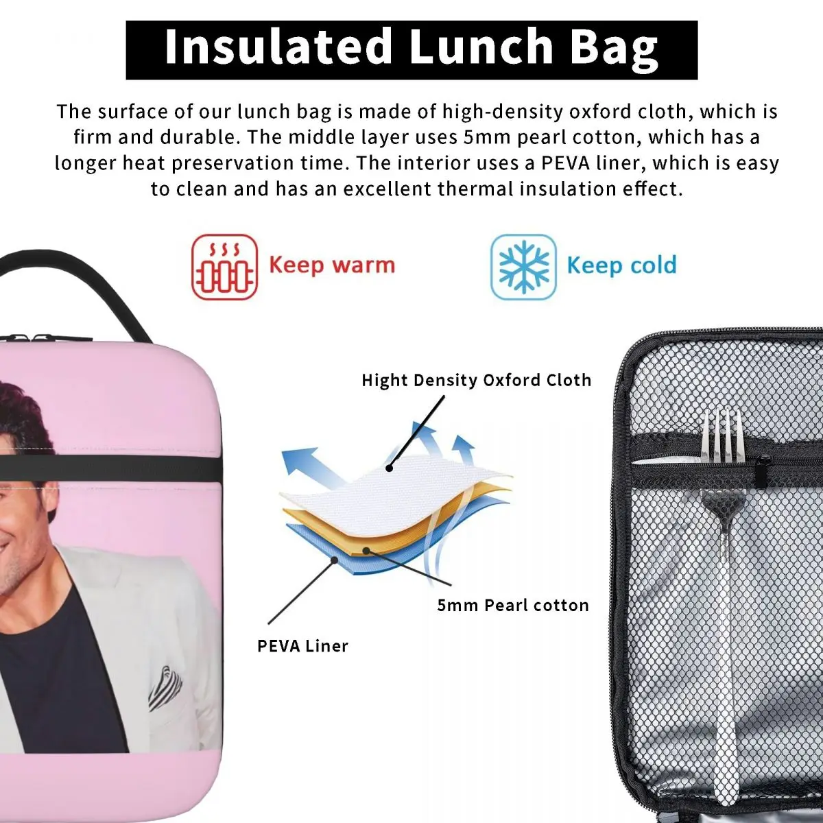Custom Chayanne Puerto Rican Latin Pop Singer Lunch Bag Men Women Cooler Thermal Insulated Lunch Boxes for Children School