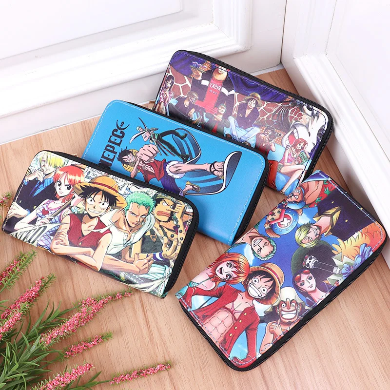 Anime Cartoon Wallets ONE PIECE JUMP COMICS Pattern Wallet Zipper Handbag Moneybags Long COin Purse Clutch Billfold Purses