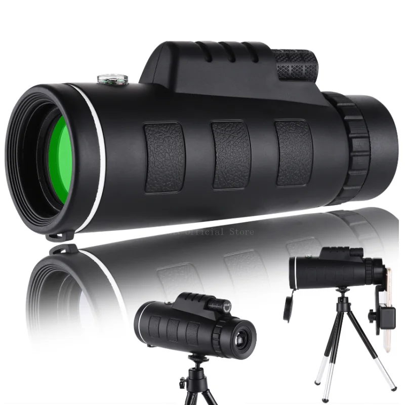 

40X60 HD ZOOM Powerful Monocular Telescope Portable Binoculars Long Range Telescope Hunting Camping With Tripod Phone Clip