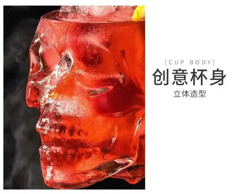 Description Picture 6 of itemHalloween Household Skull Head Glass Teacup Transparent Crystal Coffee Juice Mug Drinking Bar Club Whiskey Wine Beer Cup