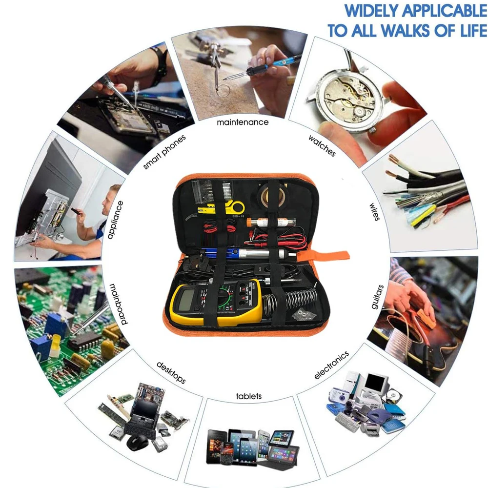 Soldering Iron Kit NEW Soldering Iron Kit Welding Tool 908-02:16-IN-1 908-06:20-IN-1 With Digital Multimeter 5 Extra Tips EU/US Plug 60W soldering iron kit soldering iron set electric soldering iron soldering iron