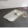 Metal Glass Mirror Storage Tray Gold Oval Dotted Fruit Plate Small Items Jewelry Display Tray Mirror 45*30cm/35*20cm 4