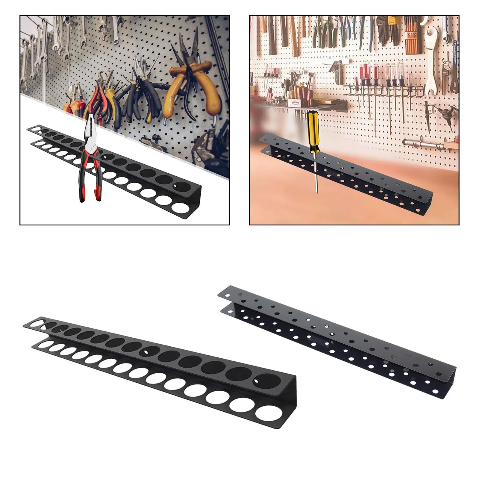 Support Mural Pour Tournevis Et Pinces - Organisateur Outils 40cm - Acier Noir - Facile à Installer