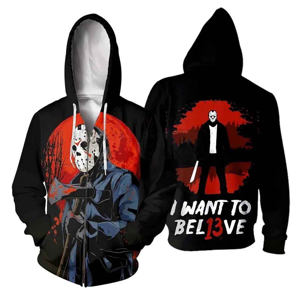 

Jason Voorhees 3D Printed Zipper Hoodie Men/Women Casual Fashion Hoodies Kids Long Sleeves Sweatshirts Oversized Unisex Clothing