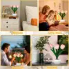 LED Tulip Night Light Simulation Flower Table Lamp Home Decoration Atmosphere Lamp Romantic Potted Gift for Office/Room/Bar/Cafe 3