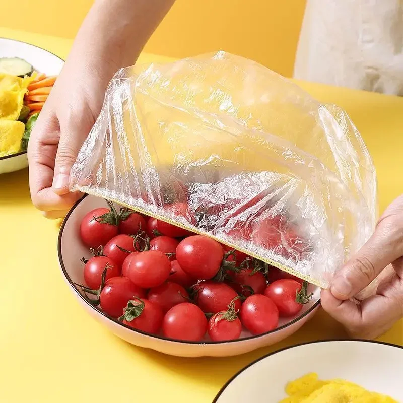 Food cover plastic disposable colorful elastic wrap fruit food covers fresh-keeping lid bowl plate kitchen packaging storage bag