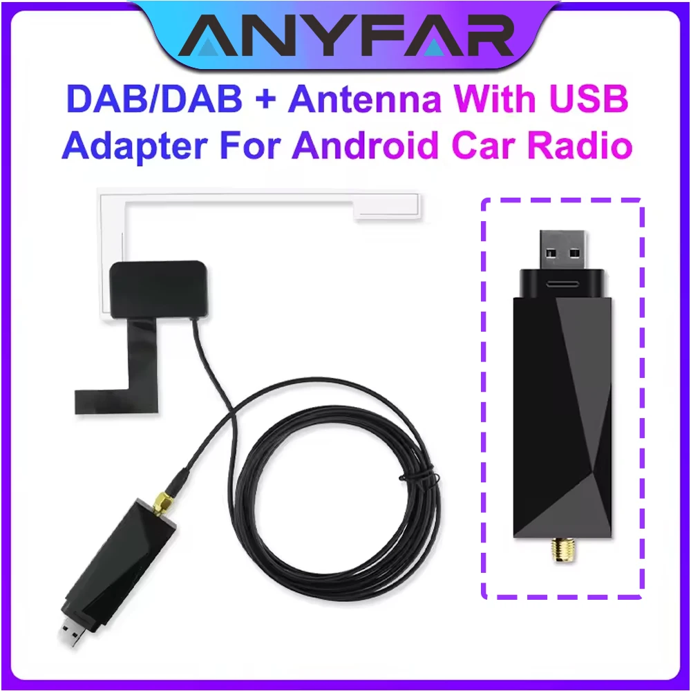 For Universal Car Accessories DAB + Antenna With USB Adapter Android Car Radio GPS Stereo Receiver Player