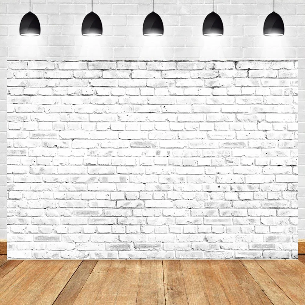 White Brick Wall Backdrops Old Bricked Brick-wall Wallpaper Kids Pregant Portrait Adult Birthday Decor Photography Background photo backdrop photo wallpaper