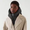 Women Winter Down Hooded Hats Ultralight False Vest Warm Ring Scarf Balaclava Hat Neck Zippper Drawstring Coat Scarf Neck Cover 1