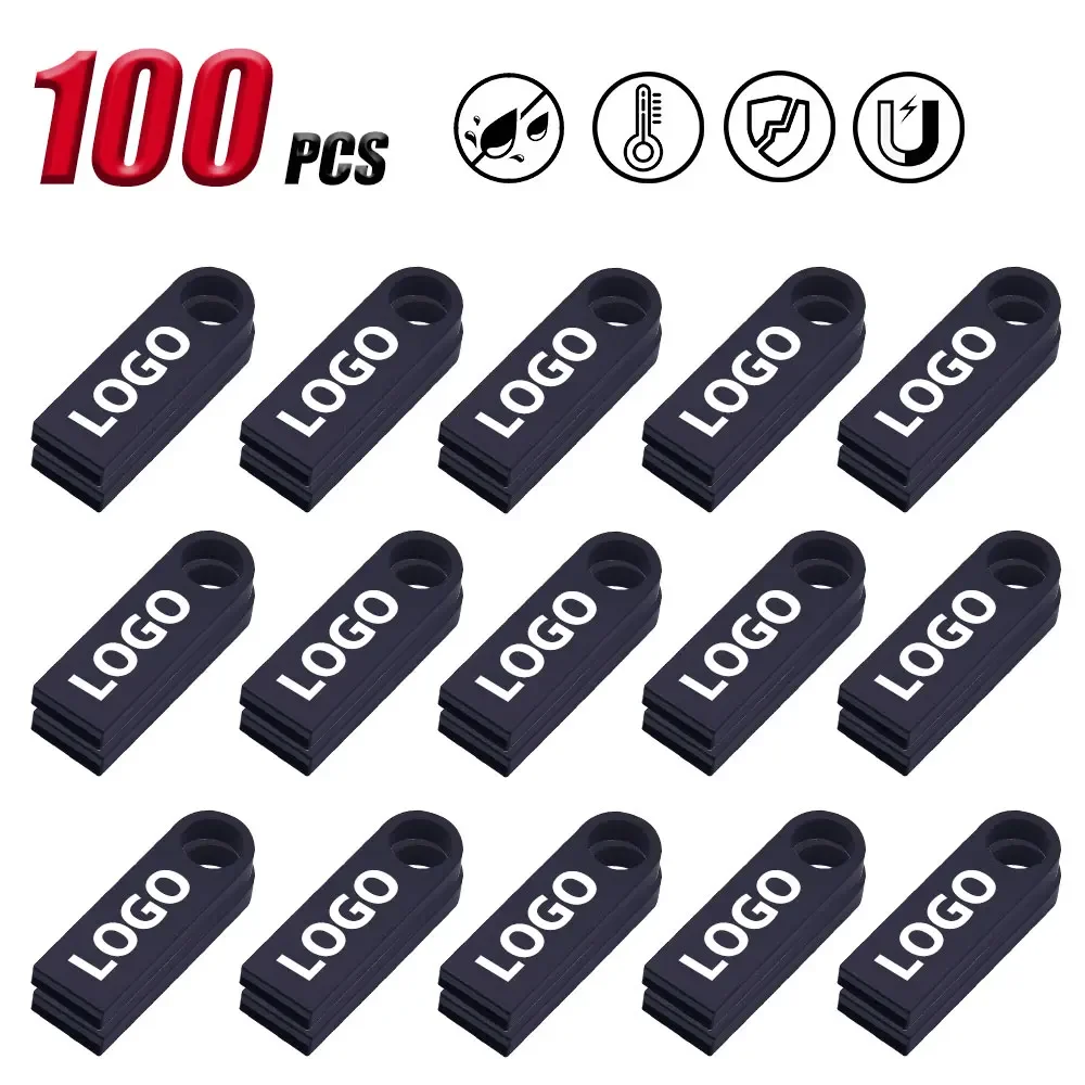 

100PCS/lot Metal Pen Drive 64GB 32GB 16GB USB Flash Drive 8GB 4GB U Disk Key Pendrive 2GB 1GB Memory Usb Sticks Free Laser Logo