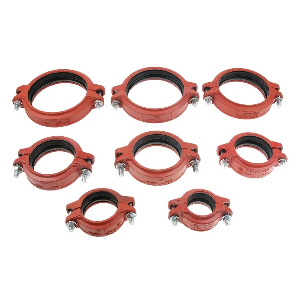 Rigid Fire Sprinkler Grooved Couplings Clamps Connector 60-165mm 8 Size