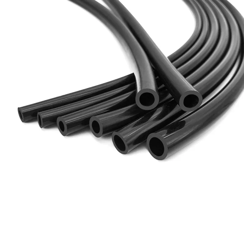 2-Meter Flexible Black Transparent Food-Grade Silicone Rubber Hose - Nontoxic Tubing