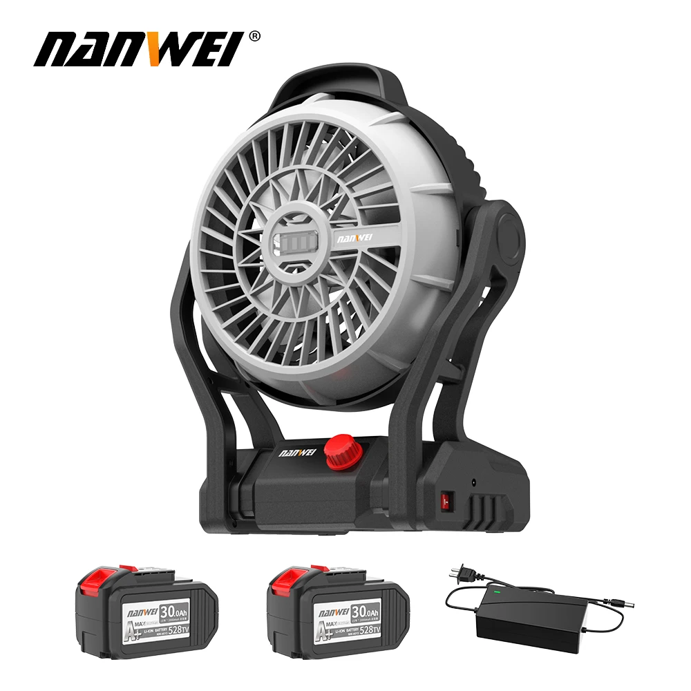 NANWEI Rechargeable Fan Outdoor Camping Dormitory Fishing Small Portable AC Li-ion Dual-purpose Fan