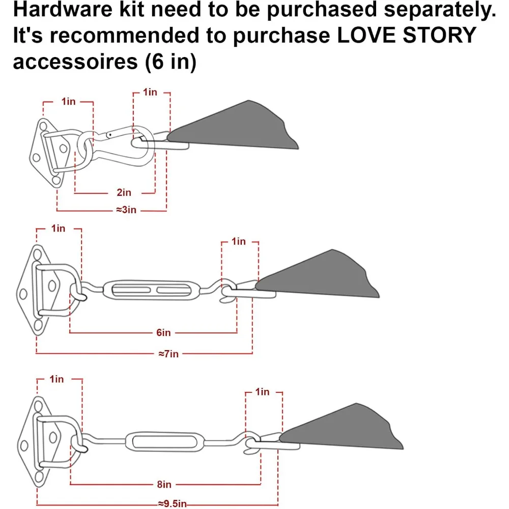 Custom Size 7'x16' Sand Sun Shade Sail Rectangle UV Block Canopy Patio Sail Sunshades Fabric for Outdoor Garden Carport (We Mak