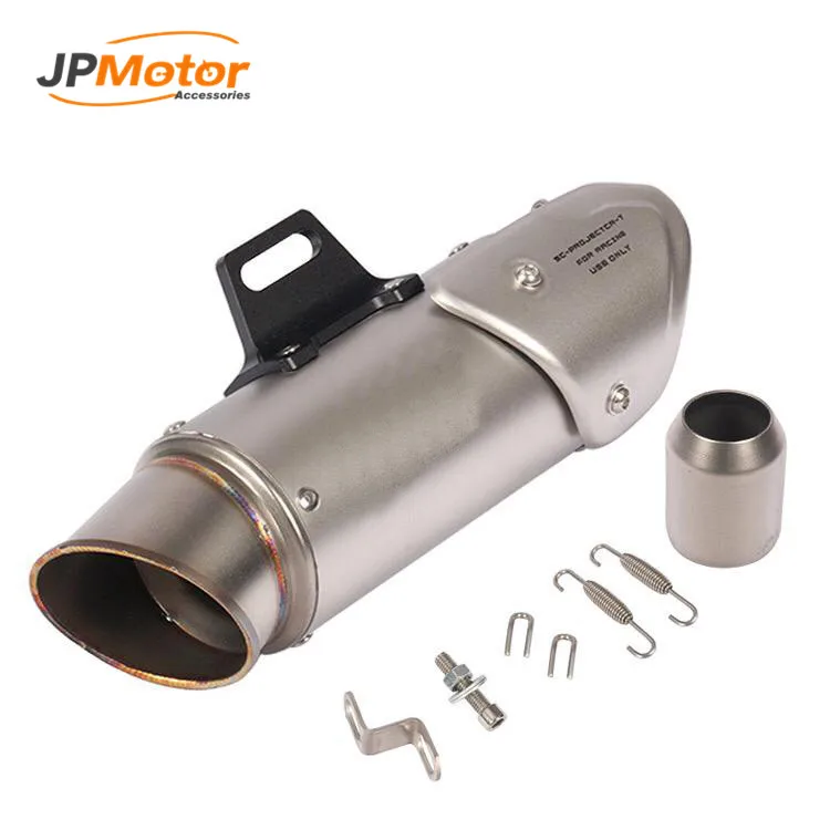 JPMotor 오토바이 슬립 온 배기 파이프, 오토바이 배기 시스템 머플러, 61mm