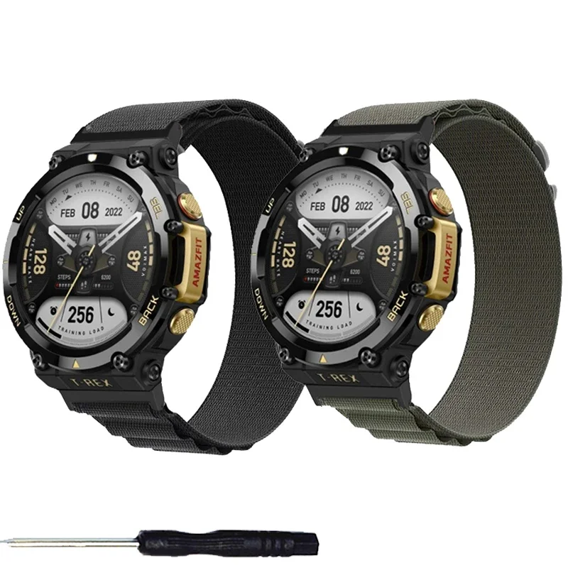 Tali Nilon Alpine Loop Untuk Huami Amazfit T-Rex 2 Jam Tangan Pintar Gelang Wanita Untuk Xiaomi Amazfit T-Rex/T-Rex 2 Pro Correa