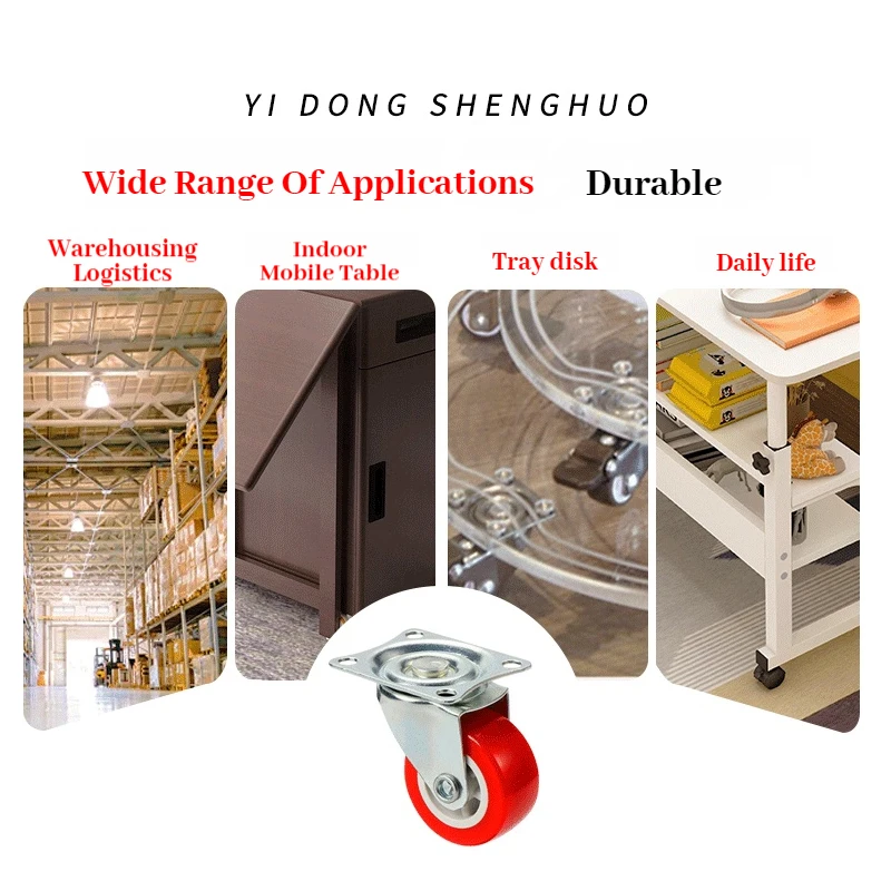 Furniture Casters 4/8PCS 1.5" Soft Rubber Universal Wheel Swivel Roller For Platform Trolley Accessory Furniture