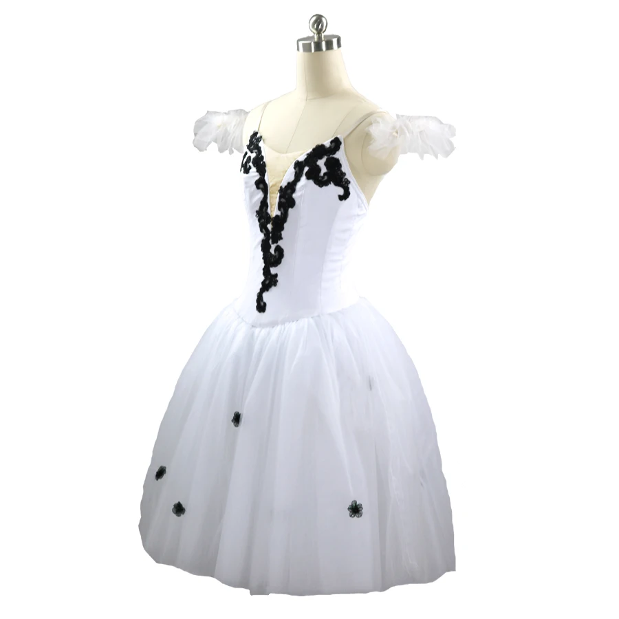 

Professional Kids Girls Ballet Performance Wear White Ballet Romantic Tutu