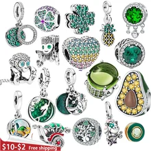 925 Sterling Silver Green Series Flower Tree Apple Pendant DIY fine beads Fit Original Pandora Charms Bracelet Women Jewelry