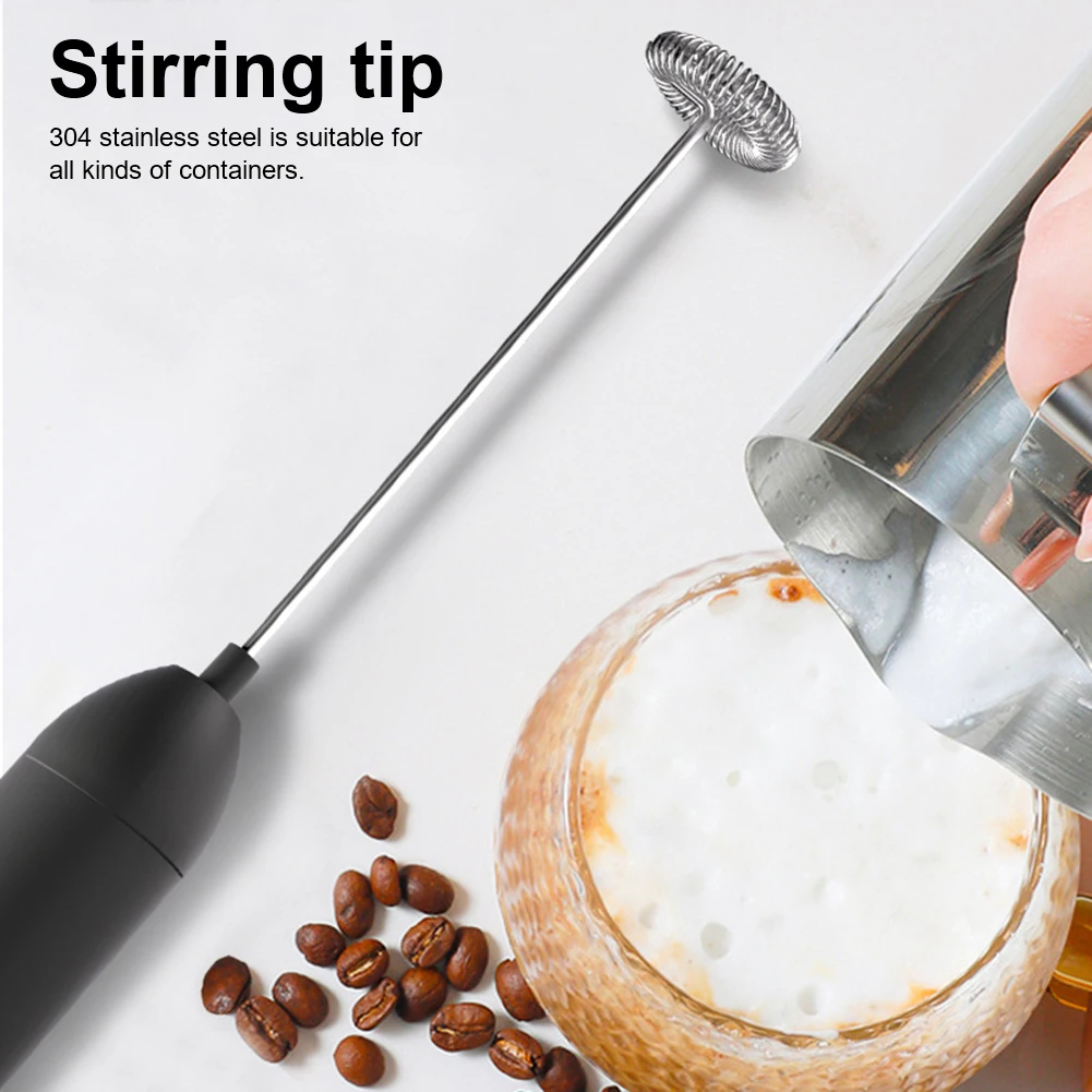 Milk Frother Hand Electric Automatic Rotary Egg Beater Coffee Cappuccino Creamer Whisk Frothy Blend Kitchen Mixer Stirrer
