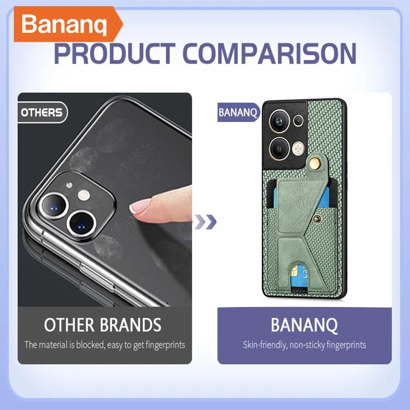 Bananq Wallet Card Case For OPPO A52 A72 A92 A97 A54 A57 A58 A74 A93 F19 Cover For Realme 10 C30S C33 Reno 9 Pro Plus 8T 4G 8Z