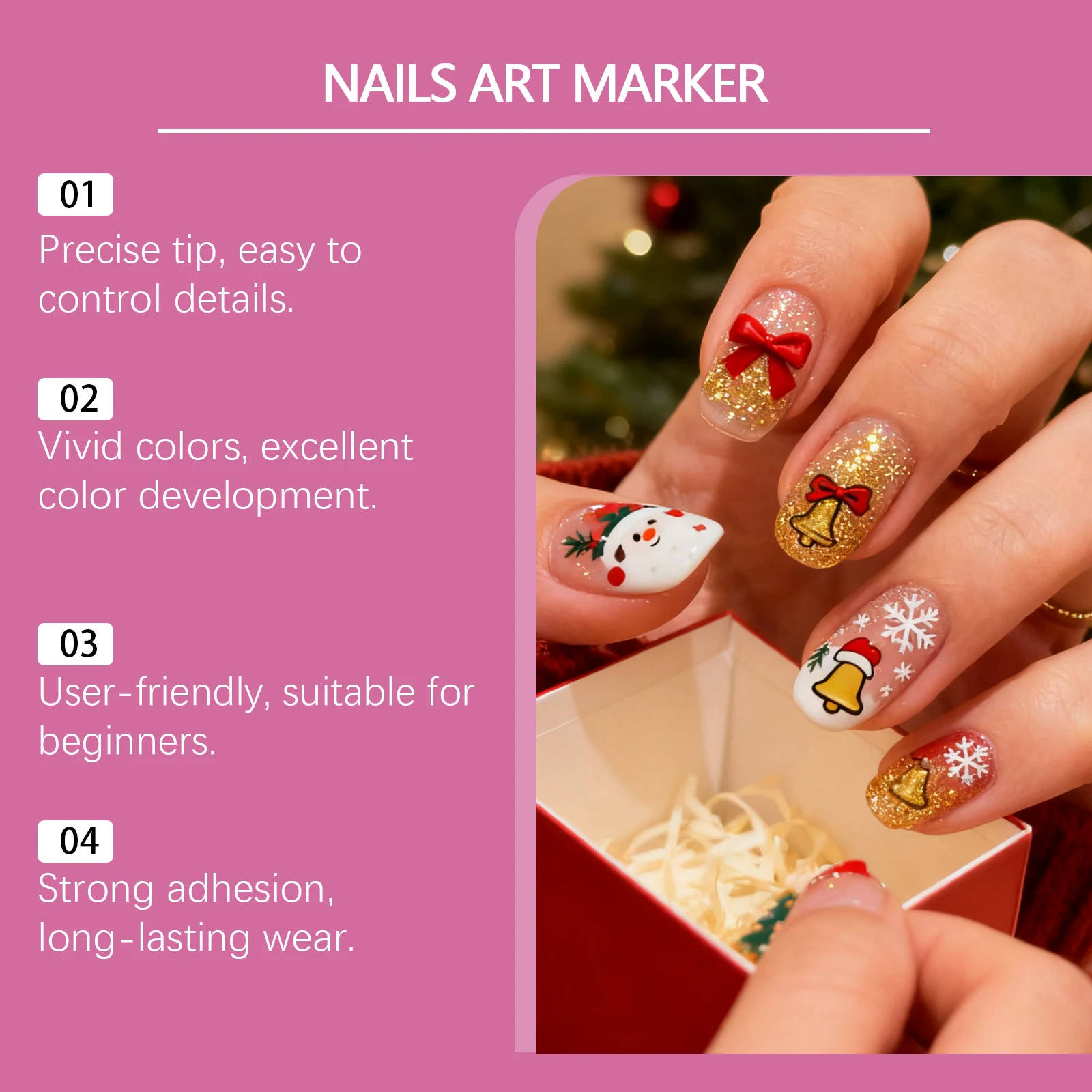 Nail Art Pen DIY Painting Fine Tip Long Lasting Color Smooth Drawing Water Based Waterproof Quick Dry Professional Beginner - 3