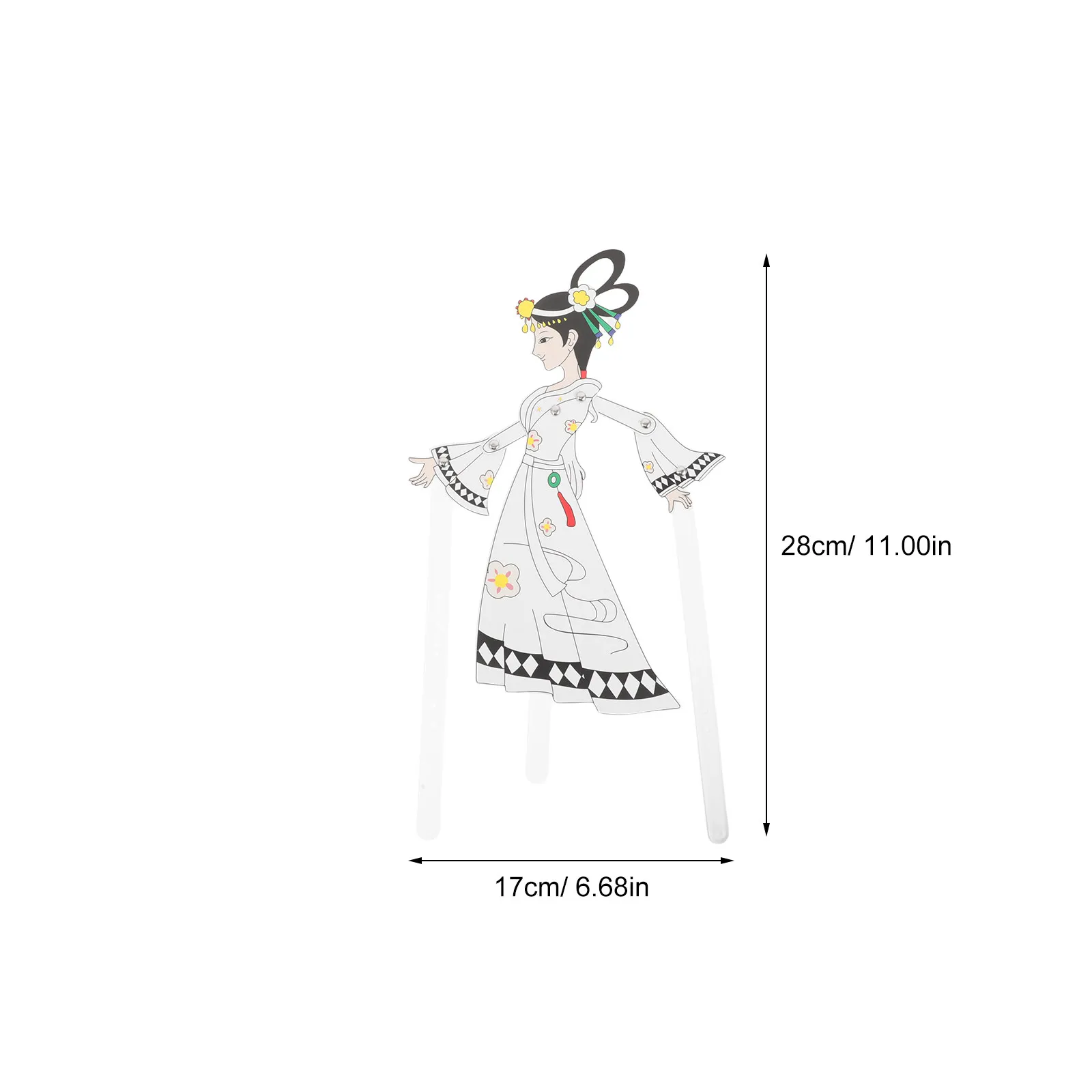 4Pcs 중국 그림자 인형 키트 전통 수제 캐릭터 그림자 그림 DIY 공예 예술 어린이를위한 창의력