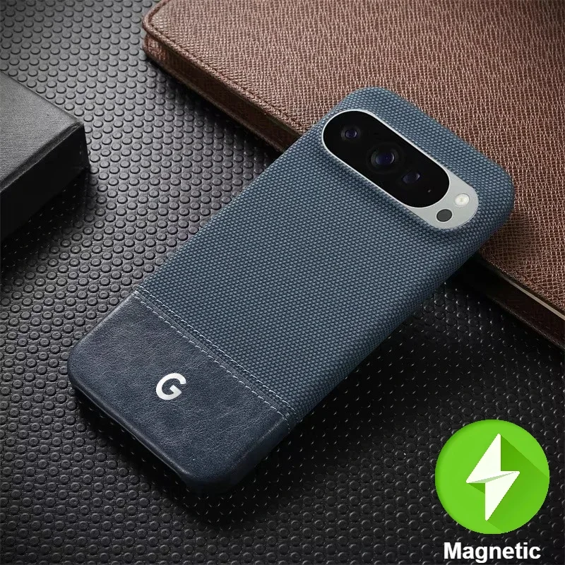 Elegant High-Texture PU Leather Splicing Fabric Case with Magnetic Charging