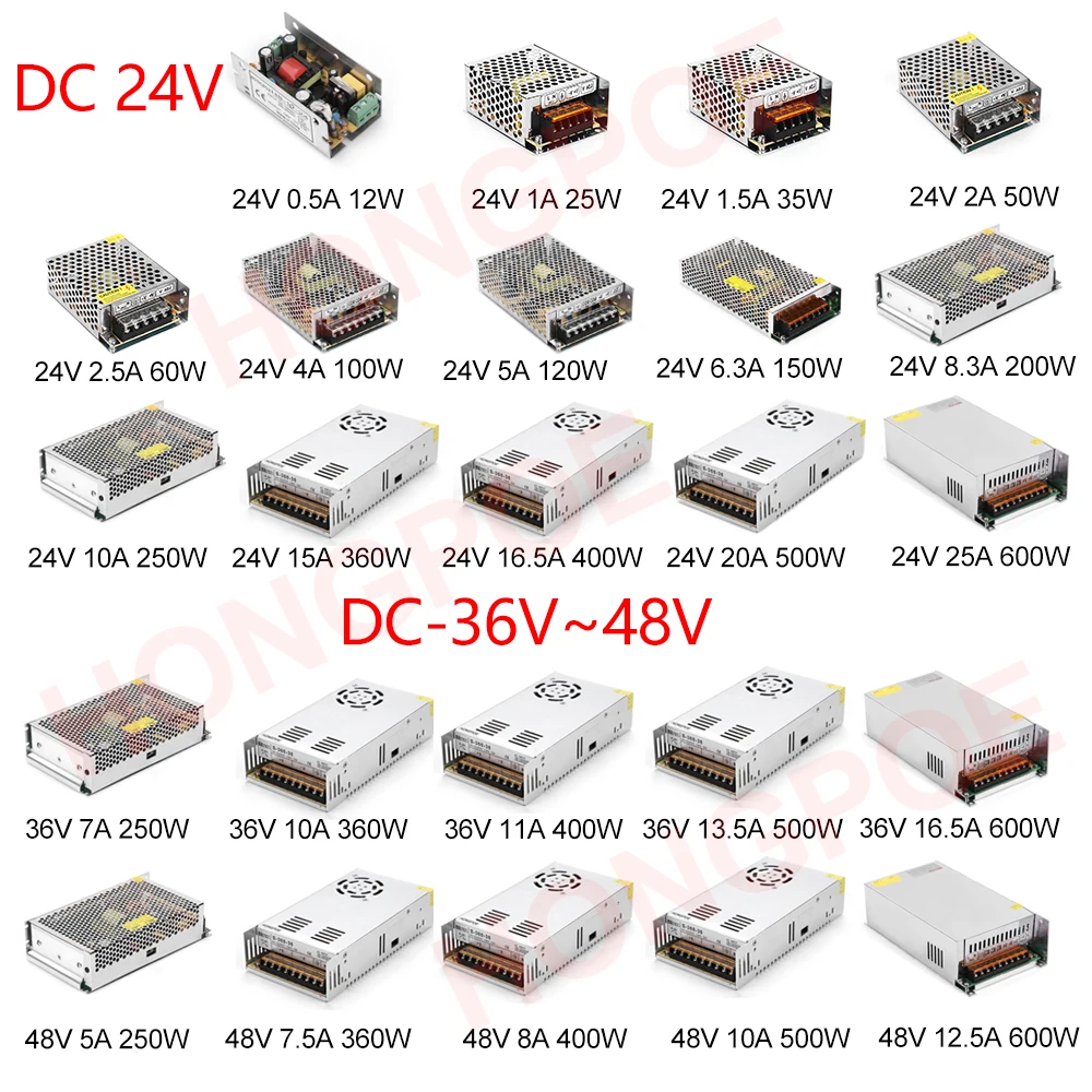 Switching áram Ajánlattétel 5v 12v 24v 36v 48v 2A 5A 10A 15A 20A 30a15w-500w Váltóáram hogy 110/220v Egyenáram Transzformátor ledes csík Lovaglópálca vezető